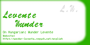 levente wunder business card